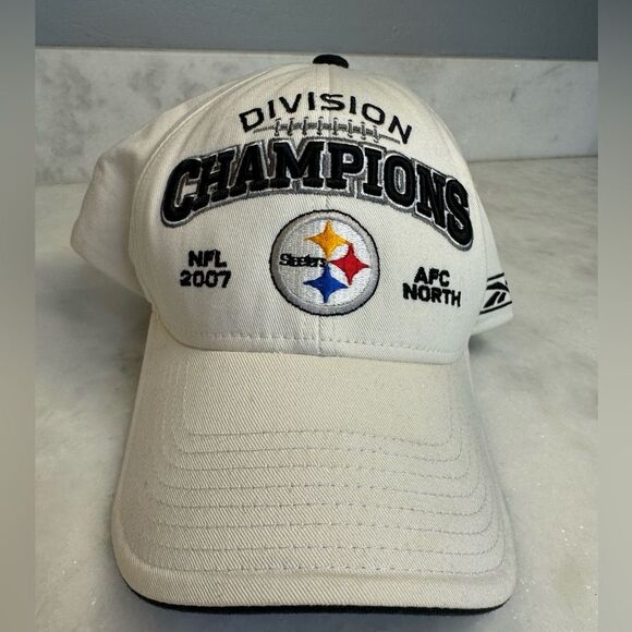 Pittsburgh Steelers 2007 AFC North Division Champions Sideline Reebok Hat - EUC - Picture 1 of 11